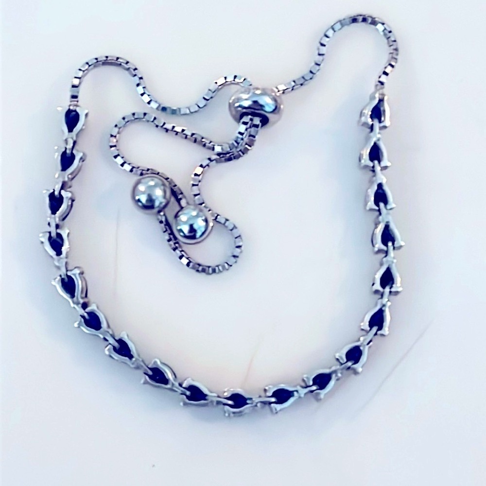 Genuine Sapphire 14KG Filled Bracelet - Picture 3 of 5
